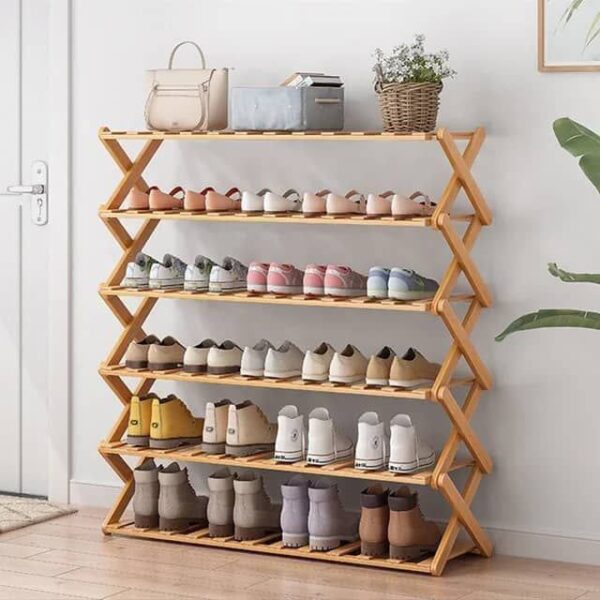 Bamboo shoe rack