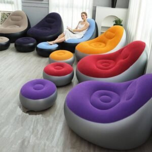 Inflatable sofa with pump
