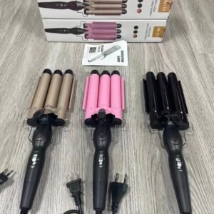 Hair curler with three barrels