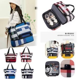 Foldable stripe travelling bag